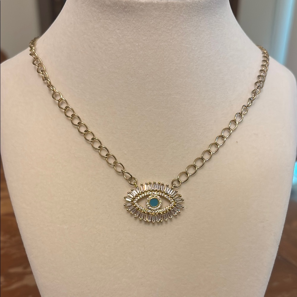 Gold Evil Eye Necklace
